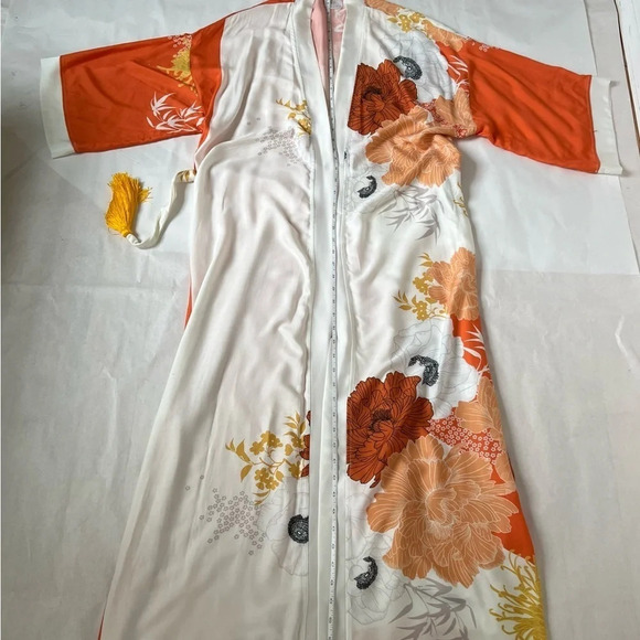 Campos De Ibiza Viscose Multi Long Bathrobe Sleepwear Boho Kimono Robe - Picture 9 of 14